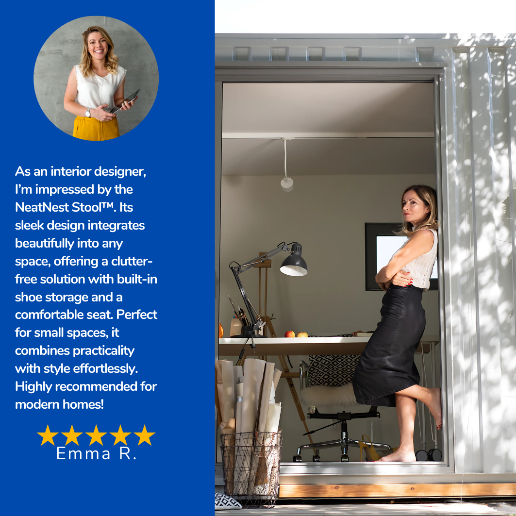 NeatNest Stool™ - Shoe Changing Stool