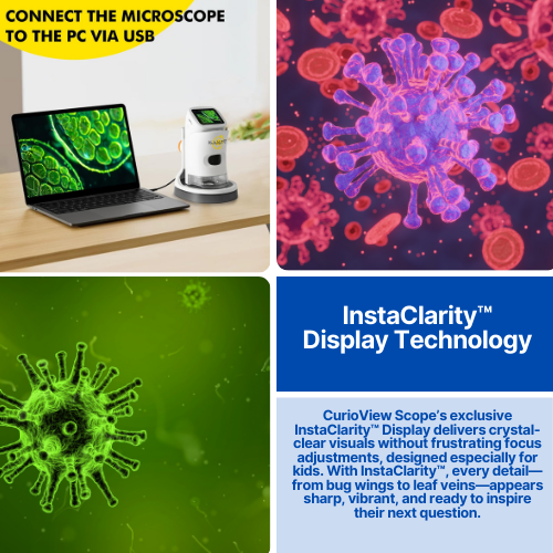 CurioView Scope™ - Kids Microscope With Screen