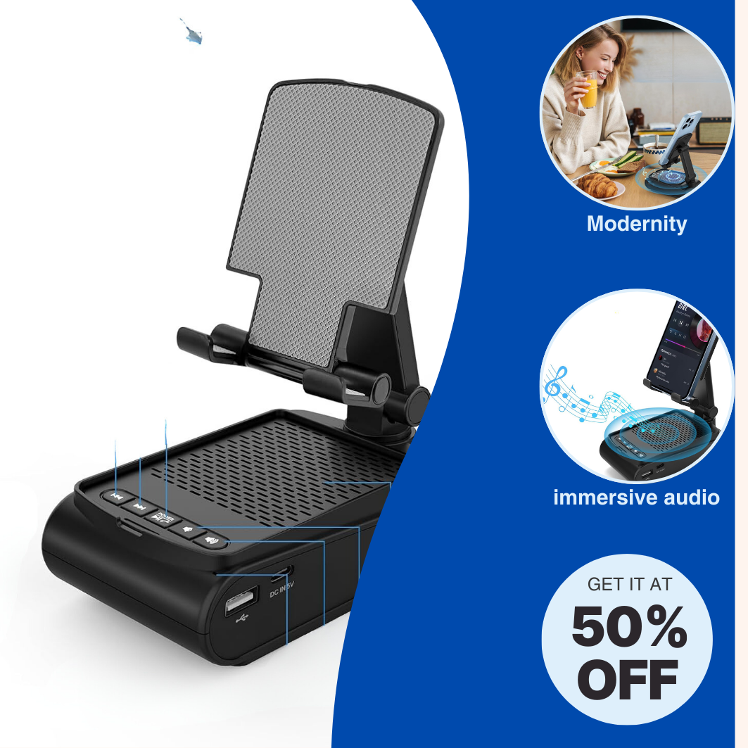 EchoDock Pro™ - Cell Phone Atand With Bluetooth Speaker