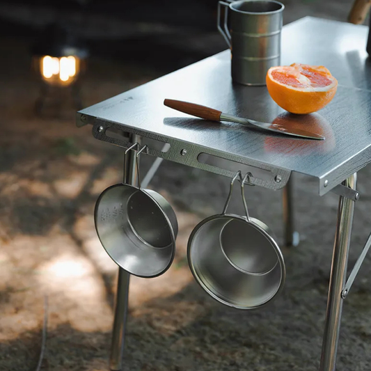 HeatShield CampMate™ - Portable Stainless Steel Camping Table