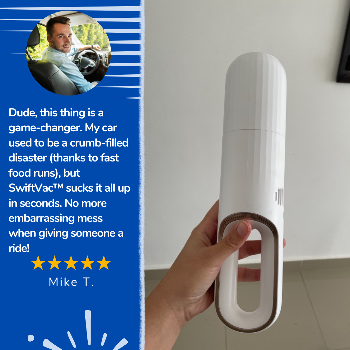 SwiftVac™ - Cordless Handheld Vacuum