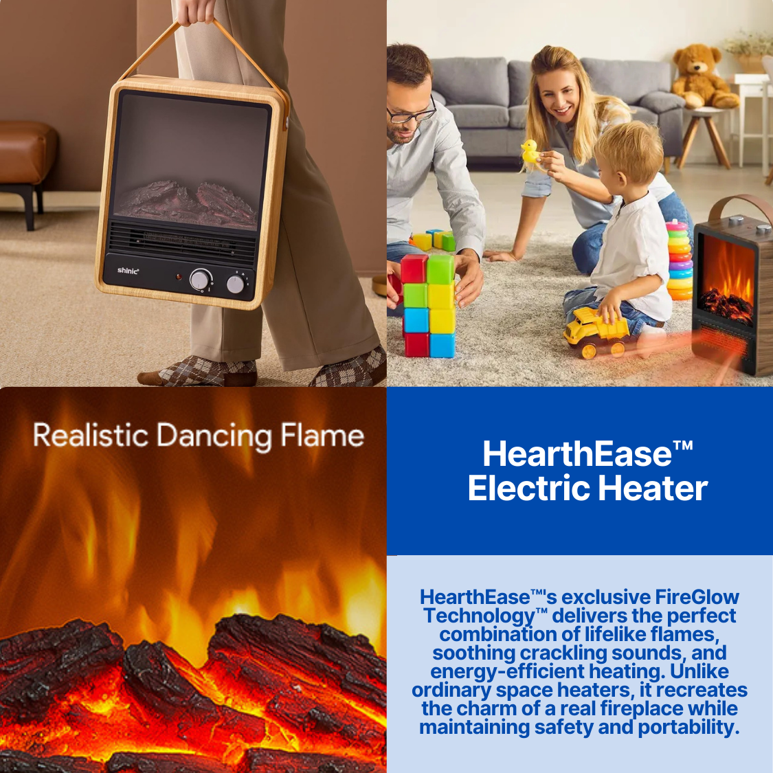 HearthEase™ Electric Heater - Fireplace Heater