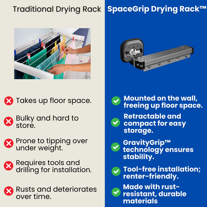 SpaceGrip Drying Rack™ - Wall-Mounted Laundry Solution