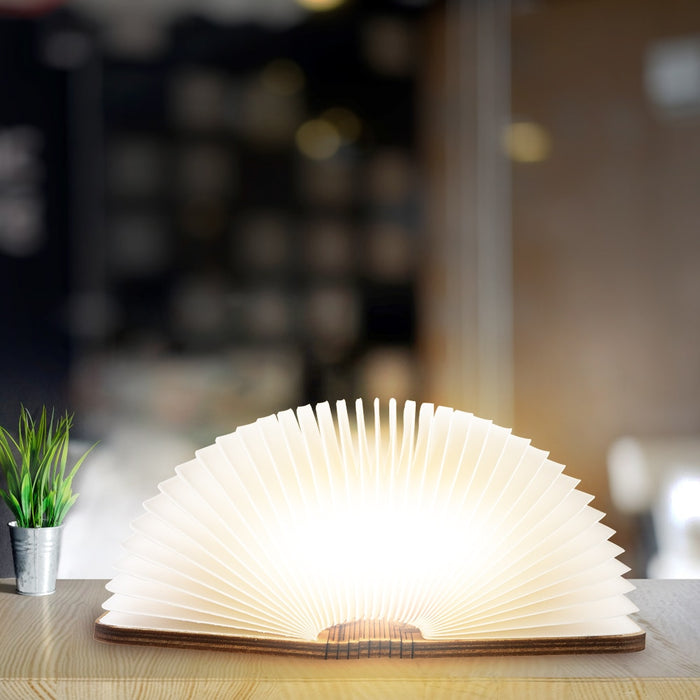 LED Foldable Wooden Book Lamp