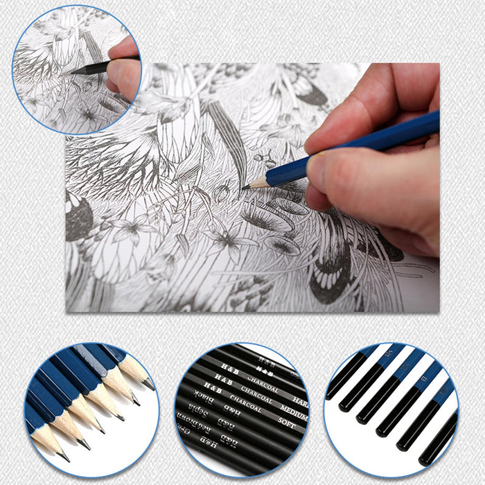 ProDraw™- Sketch Drawing Color Pencil Set Charcoal Art Brush Set 72 Piece Painting Set