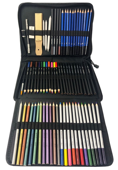 ProDraw™- Sketch Drawing Color Pencil Set Charcoal Art Brush Set 72 Piece Painting Set