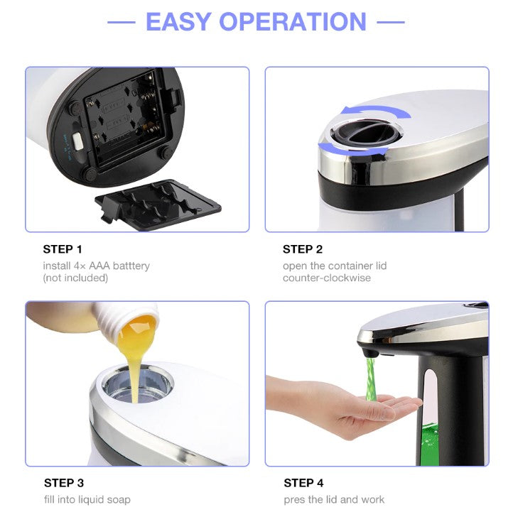 Automatic Touchless Soap Dispenser for Kitchen Bathroom Sink