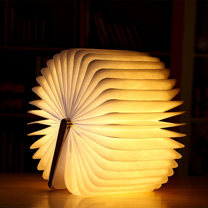 LED Foldable Wooden Book Lamp