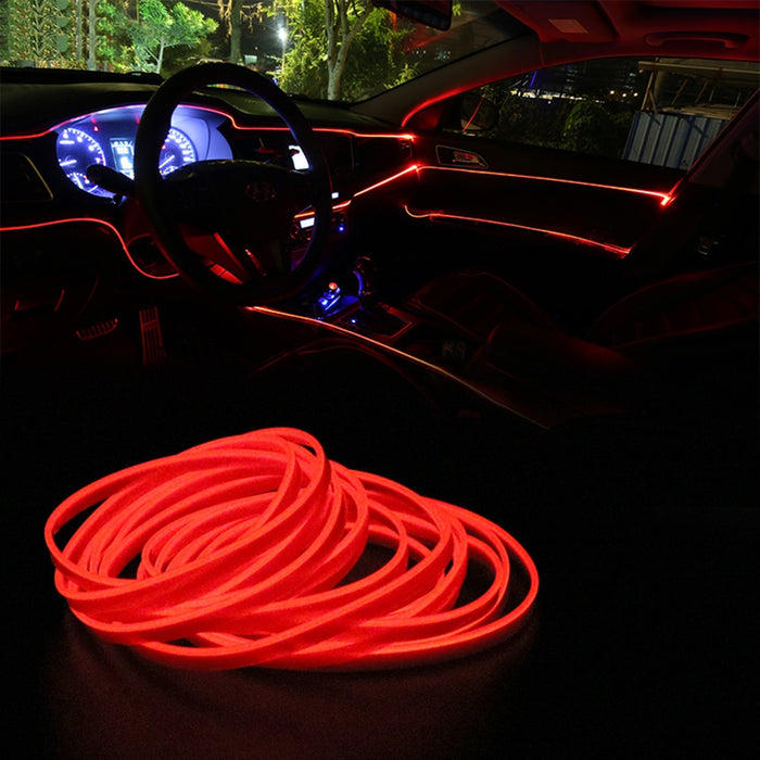 Orange LED Auto Car Interior Decor Atmosphere Wire Strip Light Lamp  Accessories