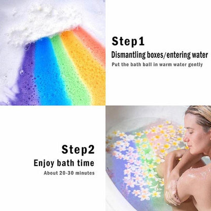 LushSoak - Moisturizing Rainbow Bath Bomb with Essential Oils