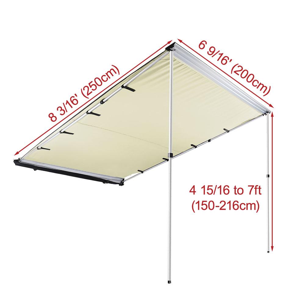 TopShade™ - Vehicle Rooftop Side Awning Tent Shade 6'7" x 8'2"